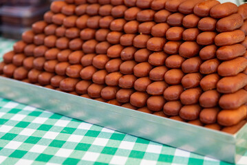 Traditional delicious Turkish dessert; Bagdad date dessert -Turkish name; Bagdat hurma tatlisi- A local dessert