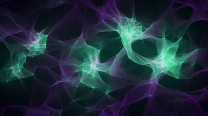 Obraz premium Plexus Violet Green Digital Desktop Wallpaper HD 4K Network Nodes Lines 