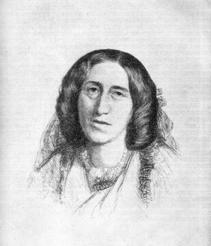 Mary Ann Evans, 1819 - 1880, known under the pseudonym George Eliot, English writer, poet, journalist and philosopher, old vintage illustration