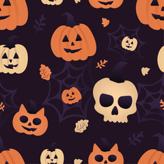 halloween pumpkins scary pattern