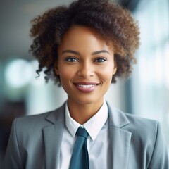 business businesswoman office young girl head shot woman portrait corporate manager black businessperson created using generative ai technology