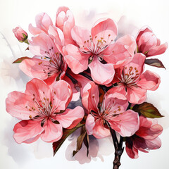 watercolor Apple blossom clipart, generative ai
