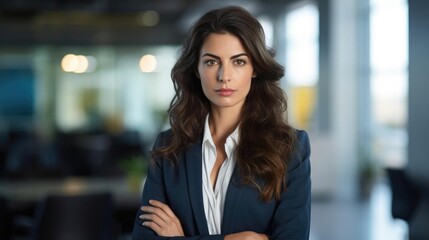 Fototapeta premium Confident and serious looking female buisnesswoman