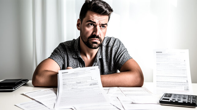 A man is seen paying his medical bills after facing health issues. The image shows the importance of financial responsibility.