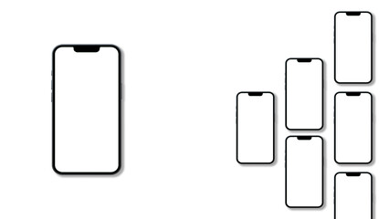 white smartphone with full screen and modern frame less design isolated on white background 3d render illustration 