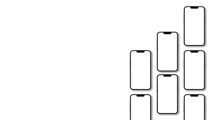 white smartphone with full screen and modern frame less design isolated on white background 3d render illustration 