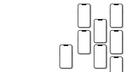 white smartphone with full screen and modern frame less design isolated on white background 3d render illustration 