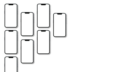 white smartphone with full screen and modern frame less design isolated on white background 3d render illustration 