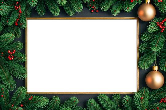 Christmas horizontal gold frame mockup