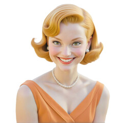 1950s woman, 3d cartoon style