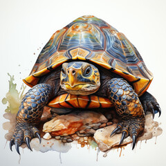 Naklejka premium watercolor tortoise clipart, generative ai