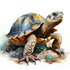 Obraz premium watercolor tortoise clipart, generative ai
