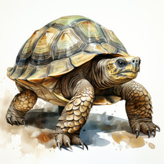 Obraz premium watercolor tortoise clipart, generative ai