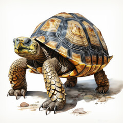 Obraz premium watercolor tortoise clipart, generative ai