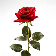 red rose isolated on white genrated ai 