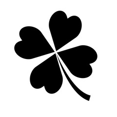 Four leaf clover silhouette icon.