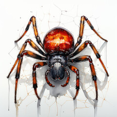 watercolor Spider clipart, generative ai