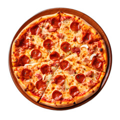 Pizza isolated on transparent or white background, png