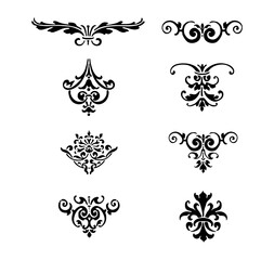 Set vector decorative ornaments collection