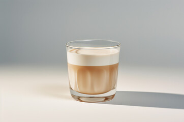 Latte in a glass glass