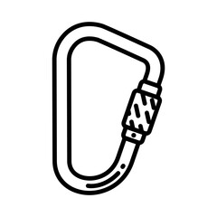 Carabiner icon. Climbing gear icon.