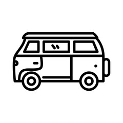 Classic van icon. Classic van, comfortable family transportation.