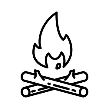 Campfire icon. Campfire for camping events