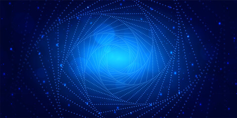 Abstract digital technology futuristic big data blue background, Cyber nano information communication, innovation future tech data, internet network connection, circuit board line dot illustration 3d