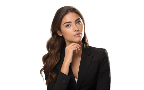 Focused Businesswoman on transparent background PNG format