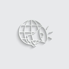 global loudspeaker icon vector megaohone sign