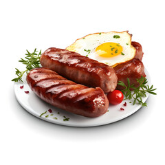 Breakfast sausage on White background