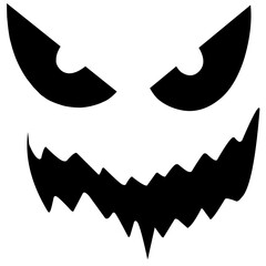 Scary face of Halloween pumpkin or ghost