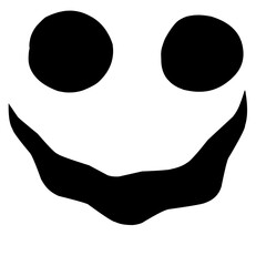 Scary face of Halloween pumpkin or ghost