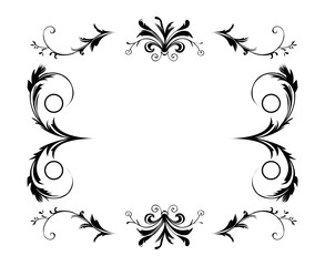 vector Ornate vintage frames black and white manually created