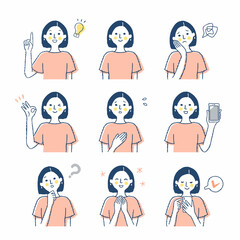 女性の表情_f9　バリエーションセット