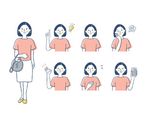 女性の表情_f9　バリエーションセット