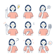 女性の表情_f9　バリエーションセット