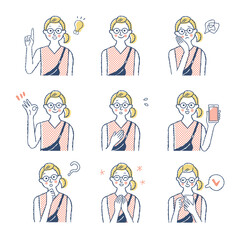 女性の表情_f10　バリエーションセット