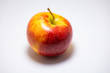 ripe yellow red apple isolated