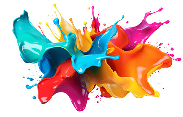 Colorful paint splash isolated on transparent background PNG