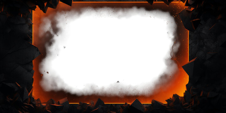 fire and flames background wallpaper with transparent placeholder frame
