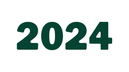 Green numbers. 2024. On a transparent background.