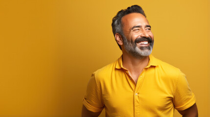 Obraz premium Good-looking middle-aged businessman portrait isolated on color background