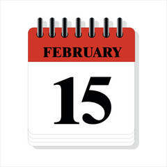 February 15 calendar date design