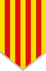 Vertical hanging flag of Catalonia