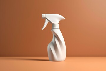 3D illustration of a white spray bottle. Generative AI