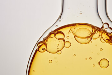 Close-up of oily facial serum drop. - obrazy, fototapety, plakaty
