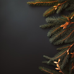 Christmas Tree Branches on Plain Background