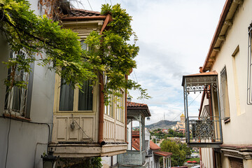 Architecture of restored part of Old Tbilisi