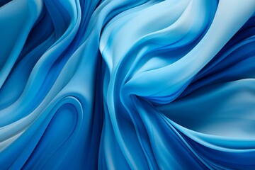 Fluid rhythmic movement in shades of blue. Generative AI - obrazy, fototapety, plakaty